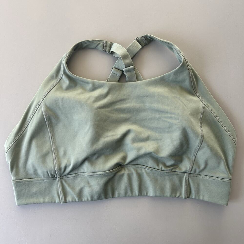 MTA Sport Light Sage Green Crisscross Back Sports Bra